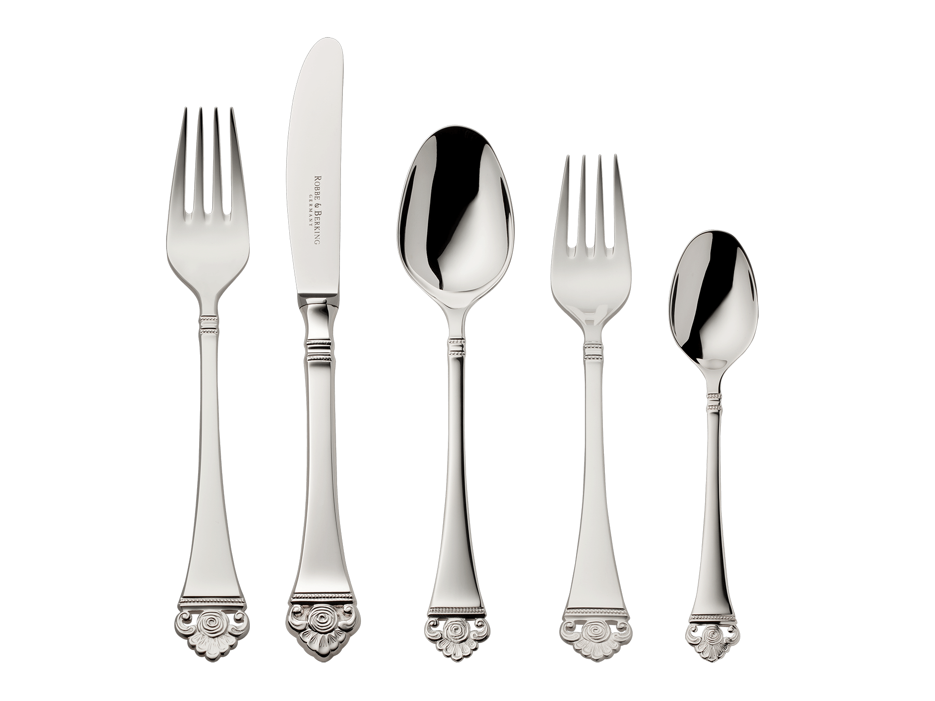 Rosenmuster 5-piece place setting (925 Sterling Silver)