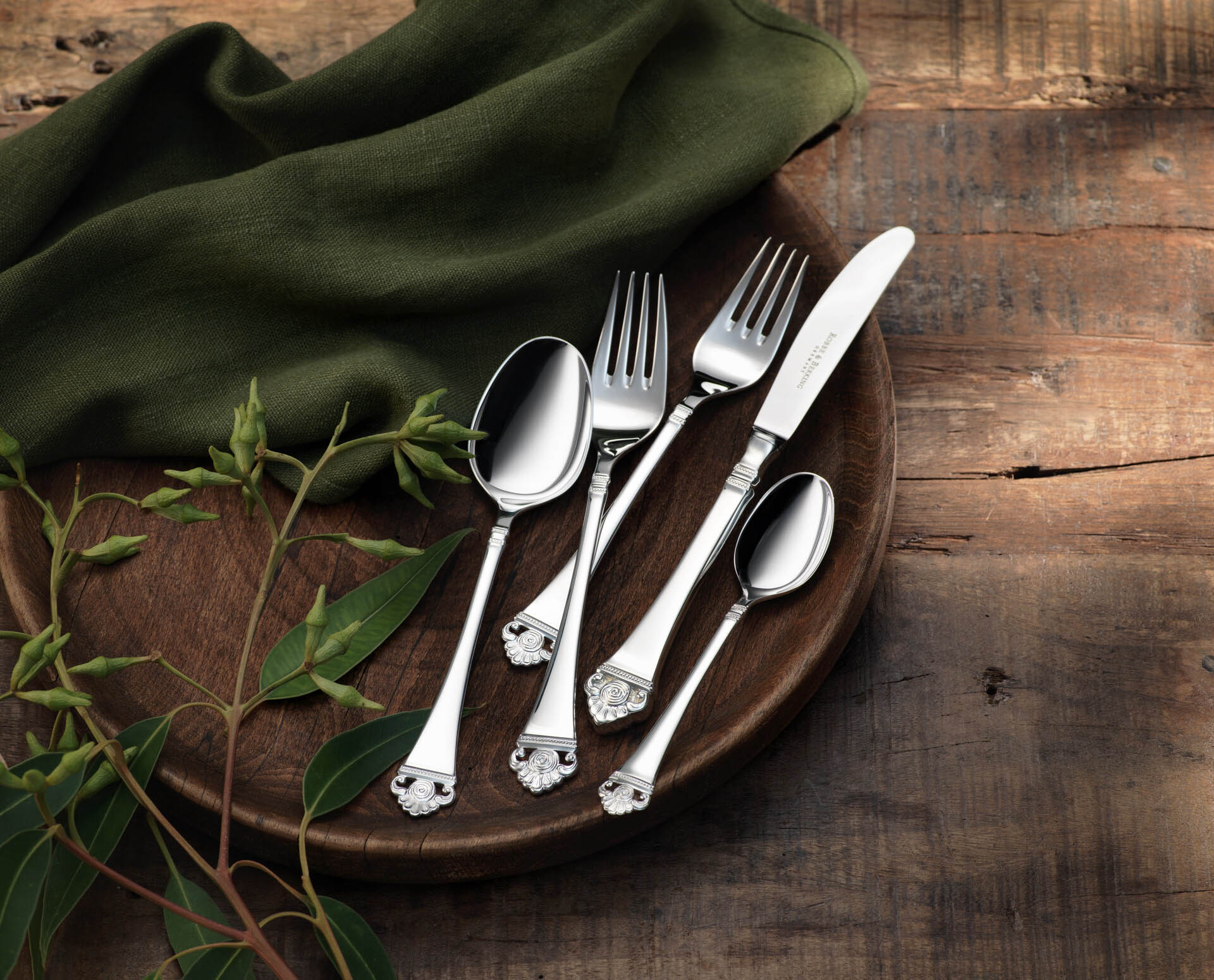 Rosenmuster 5-piece place setting (925 Sterling Silver)